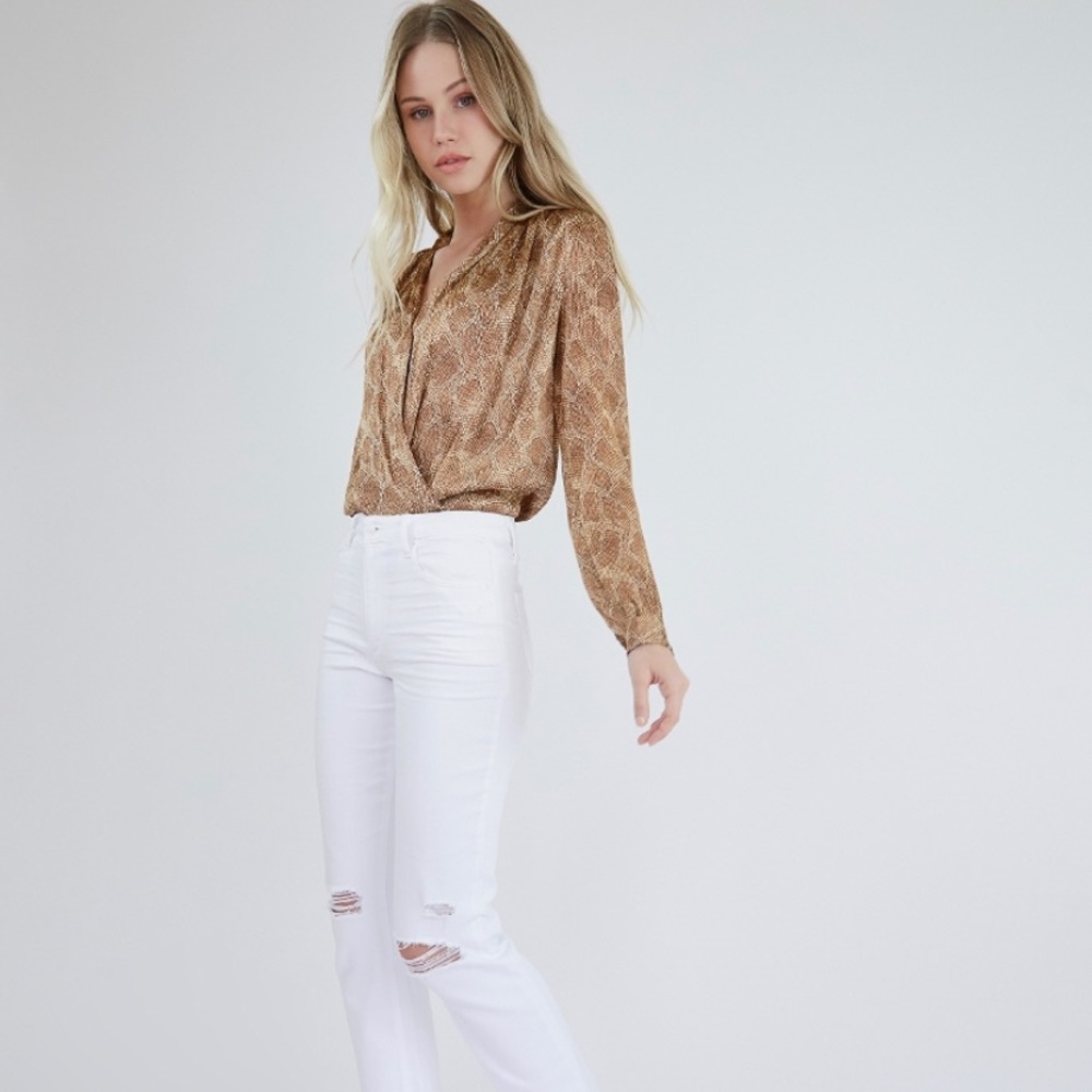 Paige white frayed denim high rise